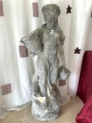 LARGE CONCRETE FIGURAL GARDEN STATUE 139CM