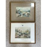 TWO WATERCOLOUR DRAWINGS - MANNER OF MYLES BIRKET FOSTER, ONE WITH MONOGRAM, 19X27 CMS.