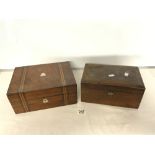 TWO VICTORIAN WOODEN BOXES A/F