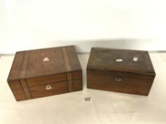 TWO VICTORIAN WOODEN BOXES A/F