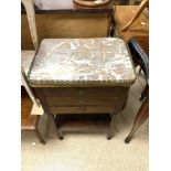 VINTAGE FRENCH THREE DRAWER CHEST WITH MARBLE TOP 33 X 46CM