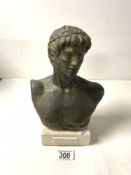 CERAMIC BUST BY NICK BOTSAS MUSEUM COPY; 52CM