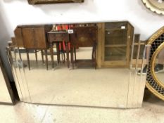 LARGE ART DECO STYLE WALL MIRROR 132 X 84CM