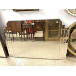 LARGE ART DECO STYLE WALL MIRROR 132 X 84CM