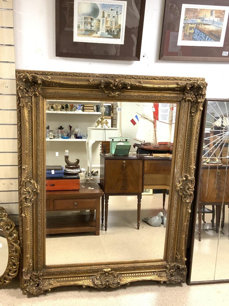 LARGE BEVELLED GILDED FRAMED WALL MIRROR 158 X 127CM