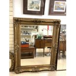 LARGE BEVELLED GILDED FRAMED WALL MIRROR 158 X 127CM