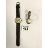 VINTAGE 1960S GENTS AUTOMATIC WRIST DATE WATCH RECORD DE LUX WITH LEATHER STRAP ALSO 1960S LADIES