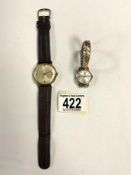 VINTAGE 1960S GENTS AUTOMATIC WRIST DATE WATCH RECORD DE LUX WITH LEATHER STRAP ALSO 1960S LADIES