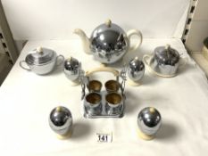 ART DECO CHROME HEATMASTER 8 PIECE BREAKFAST SET.