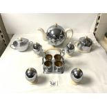 ART DECO CHROME HEATMASTER 8 PIECE BREAKFAST SET.