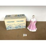 A COALPORT PORCELAIN FIGURE - LADIES OF FASHION " MARTHA "