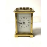 FRENCH 8 DAY BRASS CARRIAGE CLOCK BAYARD DUVERDREY & BOQUEL; 15CM