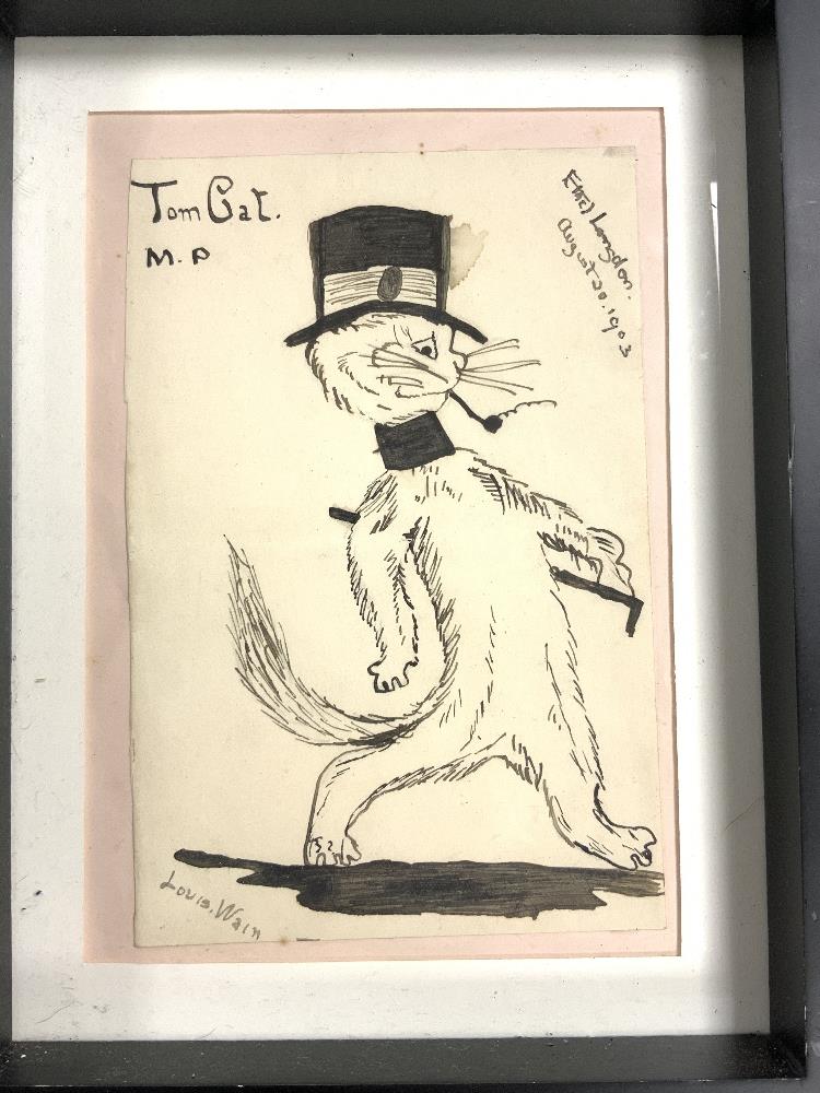 TOM CAT SIGNED LOUIS WAIN PICTURE 22.5 X 17.5CM - Image 2 of 3
