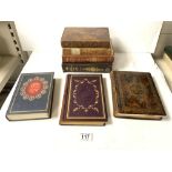 LEATHER BOUND BOOK - SAINTS REST AND 6 OTHER BOOKS.
