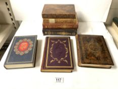 LEATHER BOUND BOOK - SAINTS REST AND 6 OTHER BOOKS.