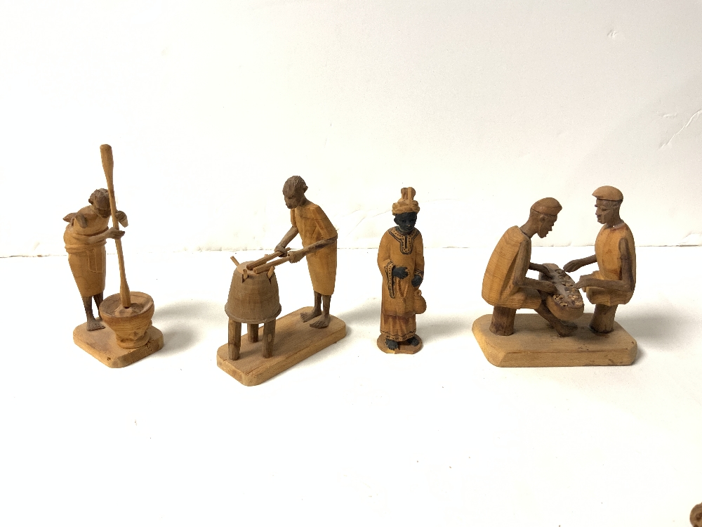 QUANTITY OF CARVED WOODEN AFRICAN FIGURES OF WORK PEOPLE, MADE BY SAMUEL. O. ODOLA. - Image 3 of 6
