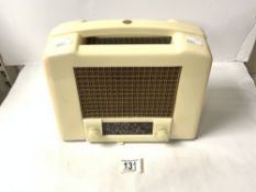 EKCO WHITE BAKELITE RADIO - TYPE UI22 RECEIVER.