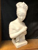 CERAMIC BUST OF JULIETTE RECAMIER AFTER JOSEPH CHINARD 64CM