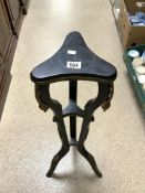 EBONISED PLANT STAND WITH ORMLOU MOUNTS 86CM