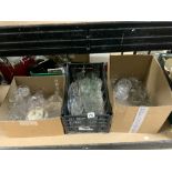 A QUANTITY OF CUT GLASS WINE GLASSES AND OTHER, VILLEROY AND BOCH GLASS DISH, A/F.