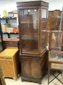 REPRODUCTION GLAZED MAHOGANY DISPLAY CABINET, 70X34X182 CMS.