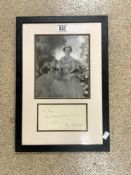 SIGNED PICTURE BY H.M. QUEEN ELIZABETH THE QUEEN MOTHER 49 X 34CM