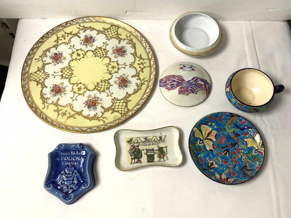 FRENCH PORCELAIN - LONGWY CUP AND SAUCER A/F, LIMOGES POT AND SMALL TRAY, SMALL DISH, AND A CIRCULAR - Image 2 of 3