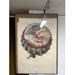 ORIGINAL COKE POSTER DATED 1970 FROM MOTIF EDITIONS FRAMED AND GLAZED 100 X 70 CM