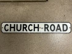 CHURCH ROAD METAL - STREET SIGN.