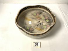 A JAPANESE CRACKLEWARE SATSUMA FRUIT BOWL; 24 CMS.