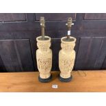 PAIR OF ORIENTAL STYLE RESIN TABLE LAMPS 53CM