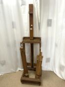 EDWARDIAN PROFESSIONAL WOODEN EASEL WITH OTHER EASELS