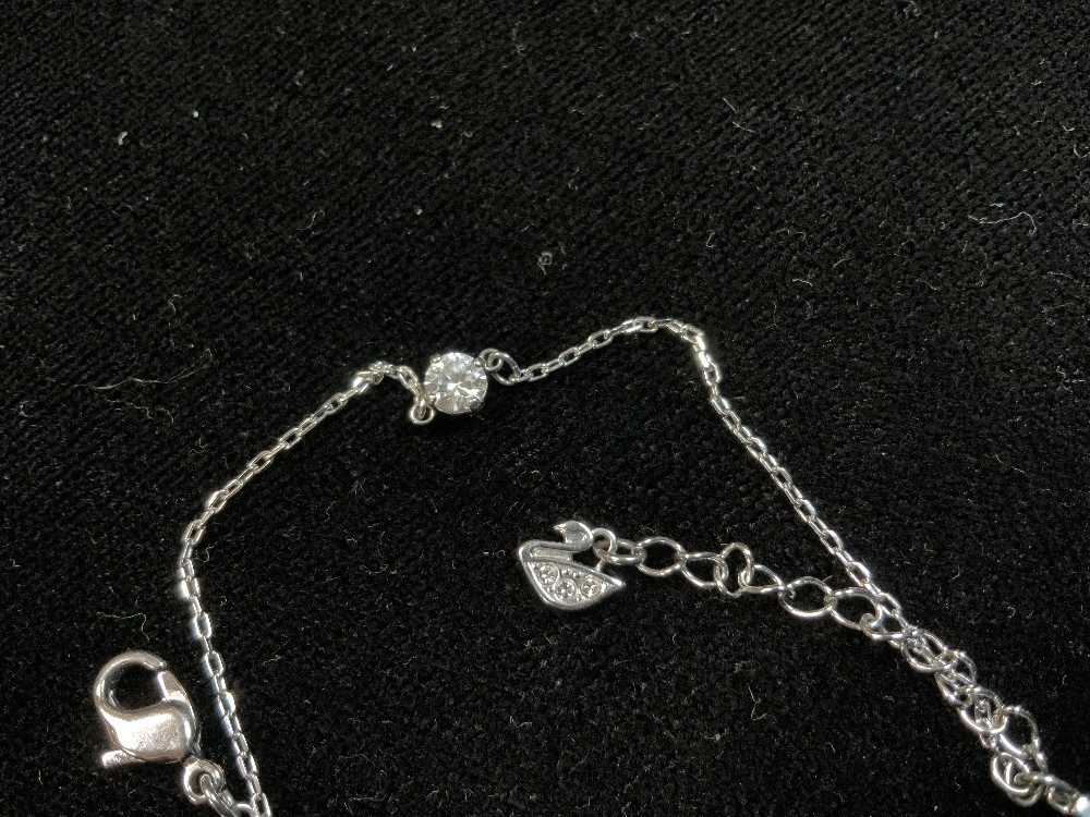 925 SILVER AND DIAMOND BRACELET WITH A WHITE METAL SWARVOSKI BANGLE - Image 4 of 5