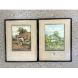 TWO FRAMED PRINTS OF RURAL SCENES. S STANNARD, 20X26 CMS.