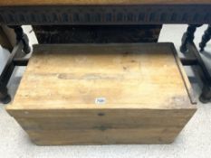A PINE BLANKET BOX, 78X42X41 CMS