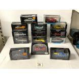 FOURTEEN MINICHAMPS BOXED CLASSIC CARS - MERCEDES 360 SL, 1974 FORD CAPRI ETC.