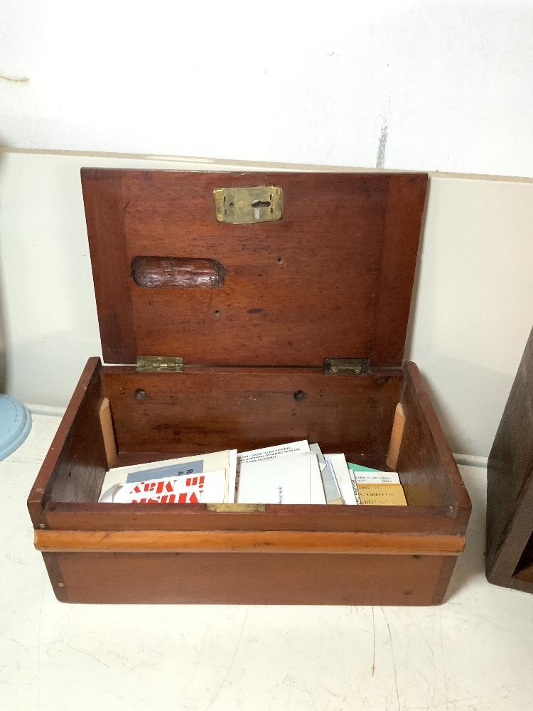 SMALL OAK MEDICINE CABINET, AND A MAHOGANY BOX. - Image 3 of 3