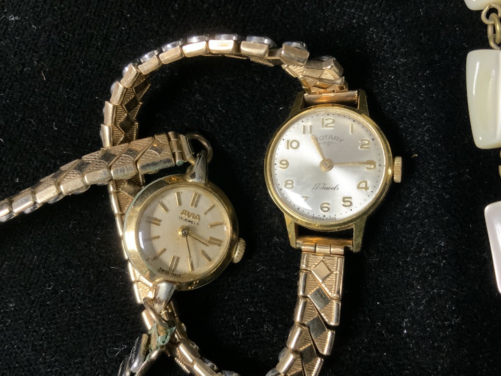 TWO LADIES' WRISTWATCHES - AVIA AND ROTARY, MOTHER O PEARL NECKLACE AND BRACELET. - Image 2 of 5
