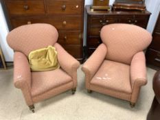 TWO ART DECO ARMCHAIRS MARKED TO BACK LEGS