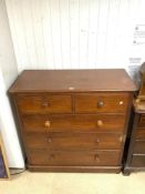 LARGE VICTORIAN MAHOGANY TWO-OVER-THREE CHEST OF DRAWERS 120 X 122 X 53CM