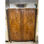 FRENCH LOUIS XV STYLE MARQUETRY ORMOLU MOUNTED DOUBLE WARDROBE 190 X 140CM