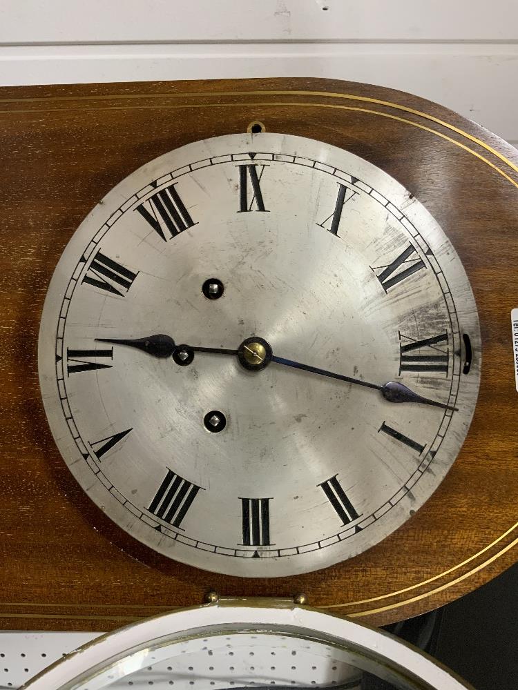 GUSTAV BECKER MAHOGANY DOME MANTEL CLOCK ON BRASS FEET SILVERED DIAL WITH PENDULUM AND KEY 43CM - Image 2 of 5