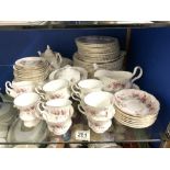 ROYAL ALBERT - LAVENDER ROSE PATTERN 72-PIECE DINNER AND TEA WARE.