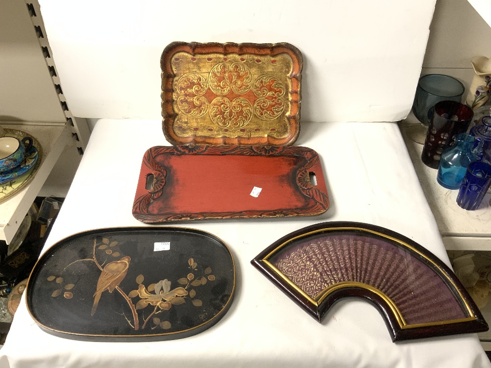 SMALL JAPANESE LACQUER WARES AND TWO RUSSIAN PAPIER MACHE LACQUER BOXES. - Image 7 of 7