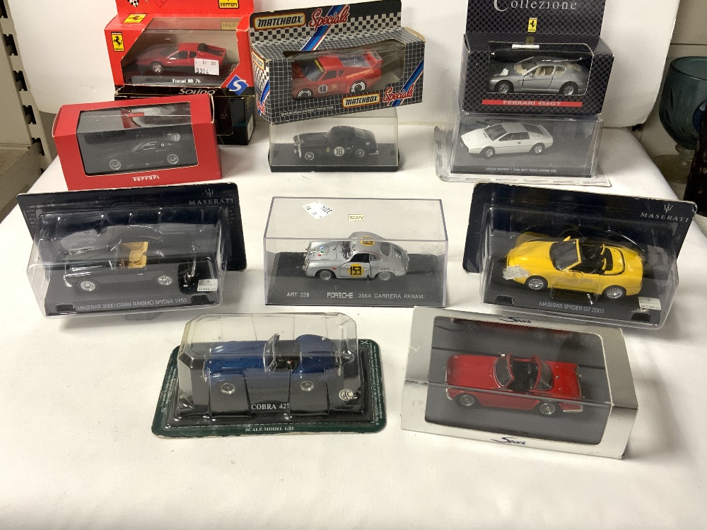 BOXED MODEL CLASSIC AND SUPER CARS, MATCHBOX SPECIAL FERRARI, SOLIDO FERRARI BB 76 AND OTHERS. - Image 2 of 7