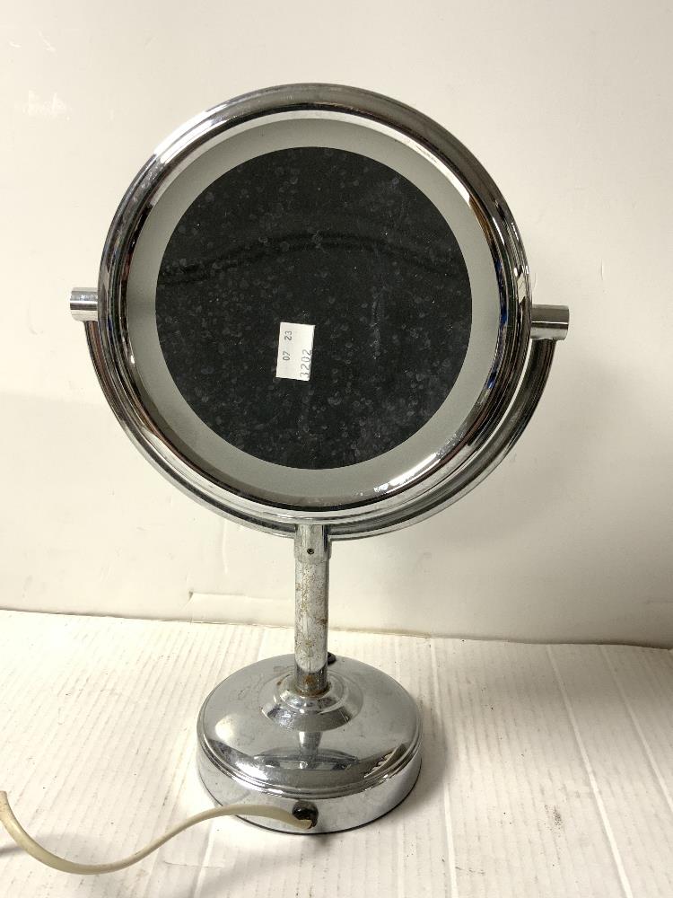 A NO 7 COSMETIC CHROME MIRROR MADE FOR THE BOOTS COMPANY, 36 CMS. - Image 2 of 3