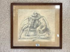 1943 PICTURE OF A COUPLE FRAMED AND GLAZED 57 X 51CM