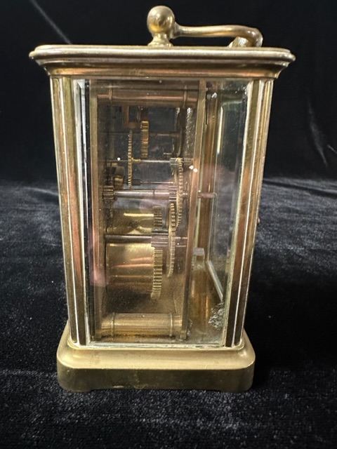 A FRENCH BRASS CARRIAGE CLOCK. - Image 2 of 4