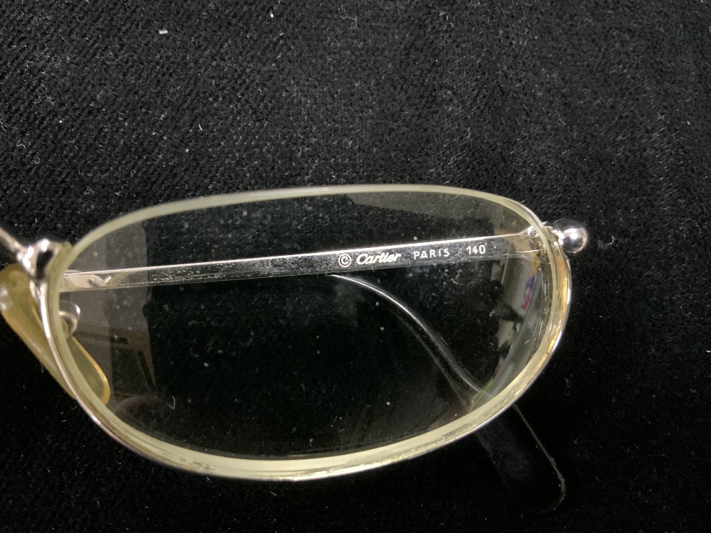 A PAIR OF CARTIER FRAMED GLASSES; IN CASE. - Image 5 of 6
