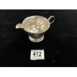 HALLMARKED SILVER CIRCULAR MILK JUG DATED 1934 BY T.S. 9CM; 83 GRAMS